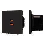 Механизм розетки с быстрой USB зарядкой SCT-NOBE-MUAC-SFPL-FC-BK (65W, QC3) (Arlight, Черный оникс) Механизм розетки с быстрой USB зарядкой SCT-NOBE-MUAC-SFPL-FC-BK (65W, QC3) (Arlight, Черный оникс)