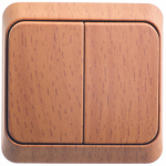 Выключатель 2кл с подсв о/у бук IP20 Этюд Systeme Electric  (1/25/200)