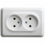 Розетка угловая 2гн без З/К о/у белый 16А IP20 Этюд Systeme Electric
