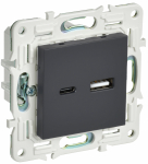 Розетка 2гн USB+USB A+C с/у графит механизм 3,1А SK-R14G SKANDY IEK (1/10/100)