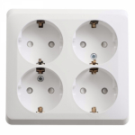 Розетка 4гн с З/К шторки о/у белый 16А IP20 Этюд Systeme Electric  (1/5)