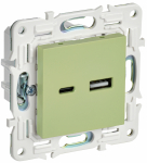 Розетка 2гн USB+USB A+C с/у мятный механизм 3,1А SK-R14M SKANDY IEK (1/10/100)