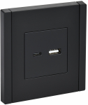 Розетка 2гн USB+USB A+C с/у черный 3,1А FP150 FORTE&PIANO IEK (1/10/100)