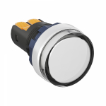 Лампа индикаторная в сборе 1 источник света белая круглая линза, плоская 220В AC/DC d22.2мм СВЕТОДИОД. (LED) IP68 DKC Mitra