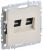 Розетка 2гн комп+комп RJ45+RJ45 с/у крем кат.6 механизм РК11-2-БрКр BRITE IEK (10/100)