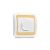 Светорегулятор 600Вт поворотный с/у белый вставка золото в сборе Mimoza Makel (1/10/100)