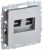 Розетка 2гн комп+комп RJ45+RJ45 с/у алюминий кат.6 механизм РК11-2-БрА BRITE IEK (10/100)