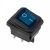 Выключатель клавишный 250V 15А (4с) ON-OFF синий с подсветкой влагозащита REXANT (10/10/800)