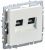 Розетка 2гн комп+комп RJ45+RJ45 с/у жемчуг кат.6 механизм РК11-2-БрЖ BRITE IEK (10/100)