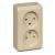 Розетка 2гн без З/К шторки о/у крем 16А IP20 Этюд Systeme Electric