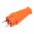 Вилка влагозащищенная прямая COMPACT, с/з, 16А, IP44, каучук, оранжевая REXANT