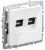 Розетка 2гн комп+комп RJ45+RJ45 с/у белый кат.6 механизм РК11-2-БрБ BRITE IEK (10/100)
