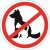 Наклейка запрещающий знак "С животными вход запрещен" 150*150 мм
