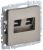 Розетка 2гн комп+комп RJ45+RJ45 с/у шампань кат.6 механизм РК11-2-БрШ BRITE IEK (10/100)